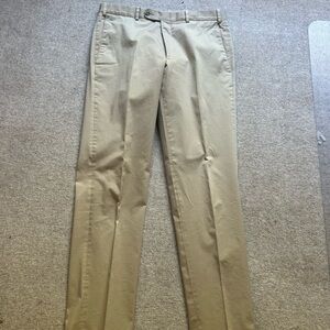 Men’s JB Britches Khaki Cotton Chino Pants size 33/34 Slim Fit